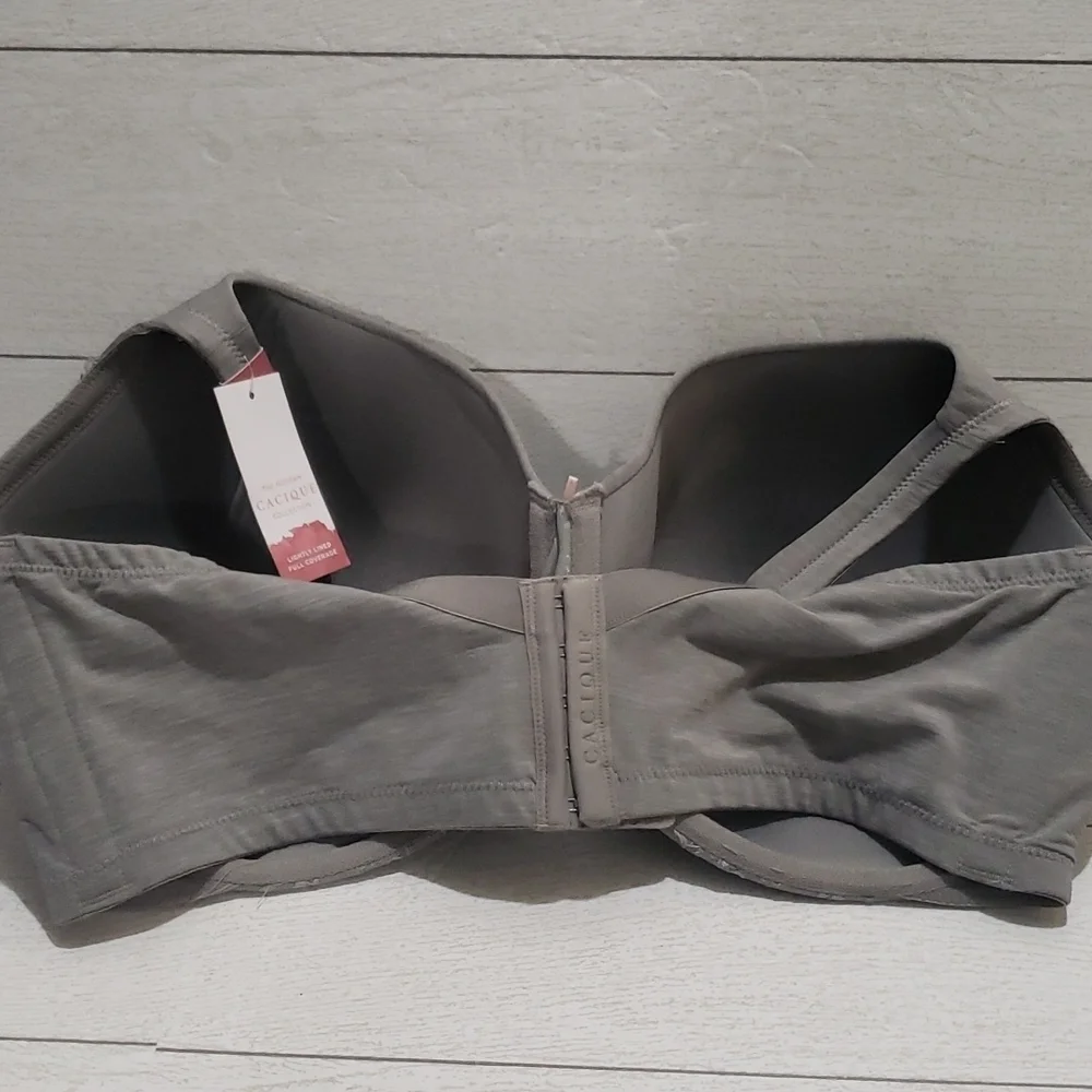 Cacique gray full coverage lightly lined new bra 44H